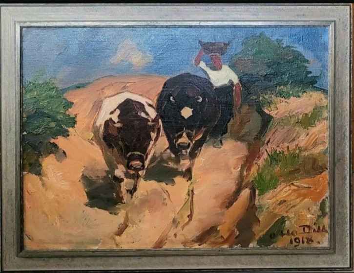 Otto Dill - Bäuerin mit Rindern