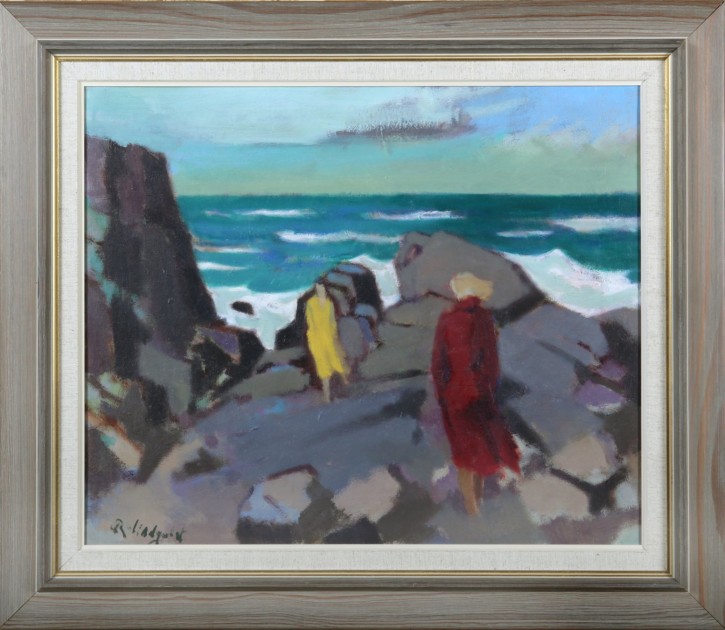 Ragnar Lindquist<br>Zwei Frauen an der Felsenküste