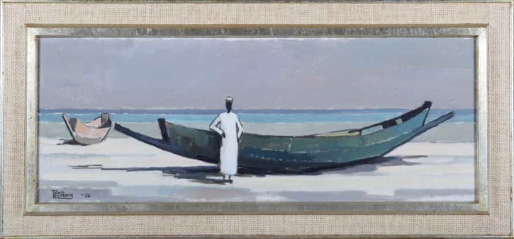 Tore Lundborg <br>Mann beim Boot, Gambia