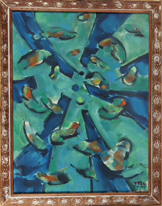 Umar Tell<br>abstrakte Komposition, aus der Reihe Blaue Parität