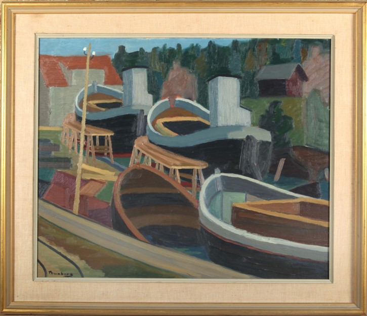 Torsten Thunberg<br>koloristische Hafenszene