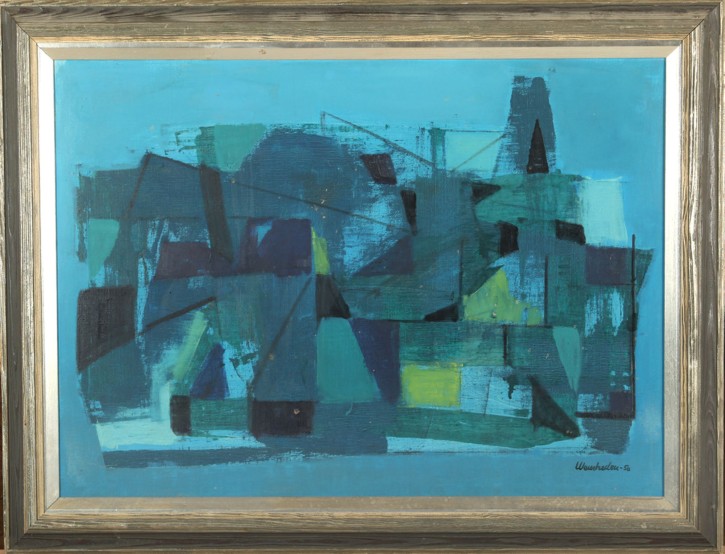 Stig Wernheden<br>blau-grüne abstrakte Komposition 